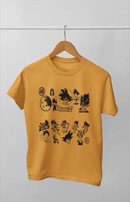 Boy Round Neck Half Sleeve Goku Multi - 24-35M / Golden Yellow